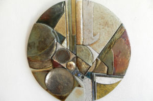 geometrie dorate - vincenzo curcio - pannello raku 2020