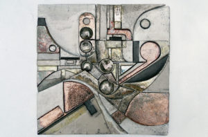 carlotta di vincenzo curcio - anno 2015 - cm 40 x 40 - pannello ceramico, cottura raku